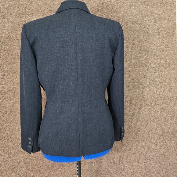 Antonio Melani Double Breasted Wool Blazer Gray Sz 12 Pre Owned - Picture 3 of 6